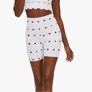 New Beach Riot Queen of Hearts Bike Shorts